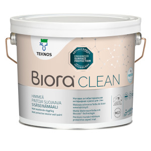 Матовая антибактериальная интерьерная краска для стен BIORA CLEAN